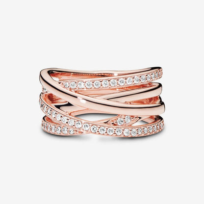 Sparkling & Polished Lines Ring