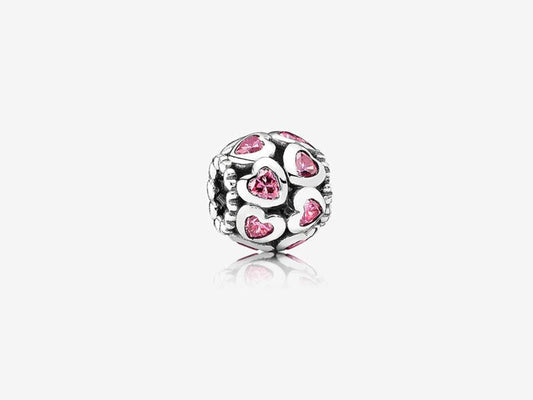 Radiant Pink Hollow Love Charm
