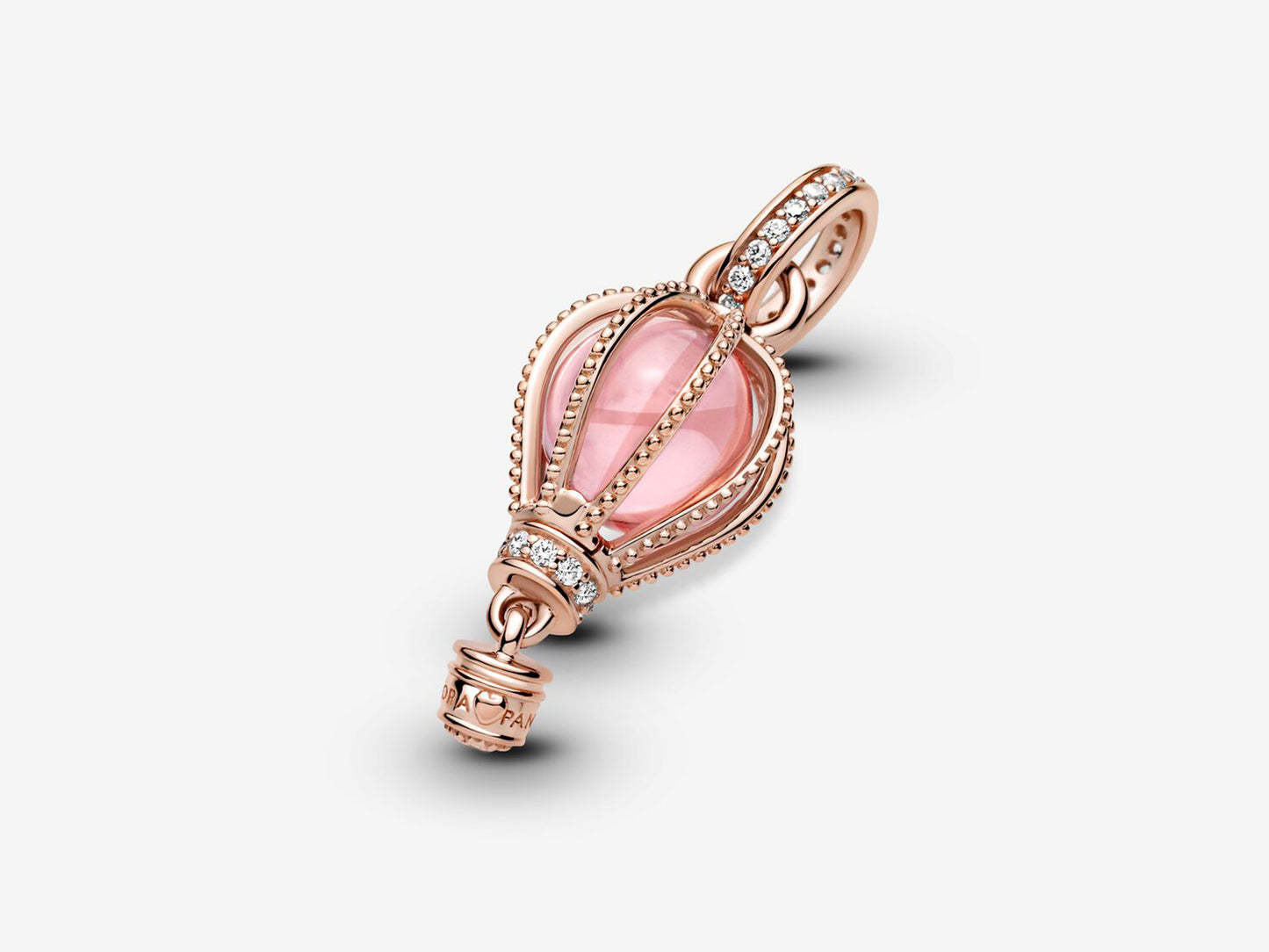 Sparkling Pink Hot Air Balloon Dangle Charm
