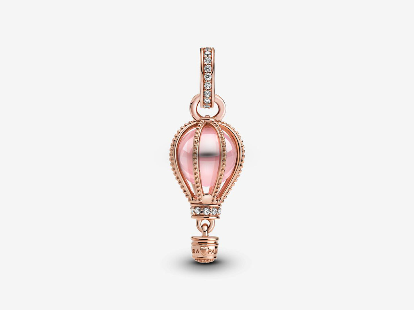 Sparkling Pink Hot Air Balloon Dangle Charm