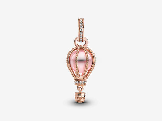 Sparkling Pink Hot Air Balloon Dangle Charm