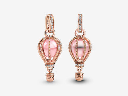 Sparkling Pink Hot Air Balloon Dangle Charm