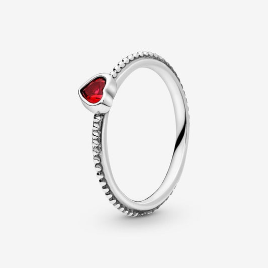 Radiant Red Heart Ring