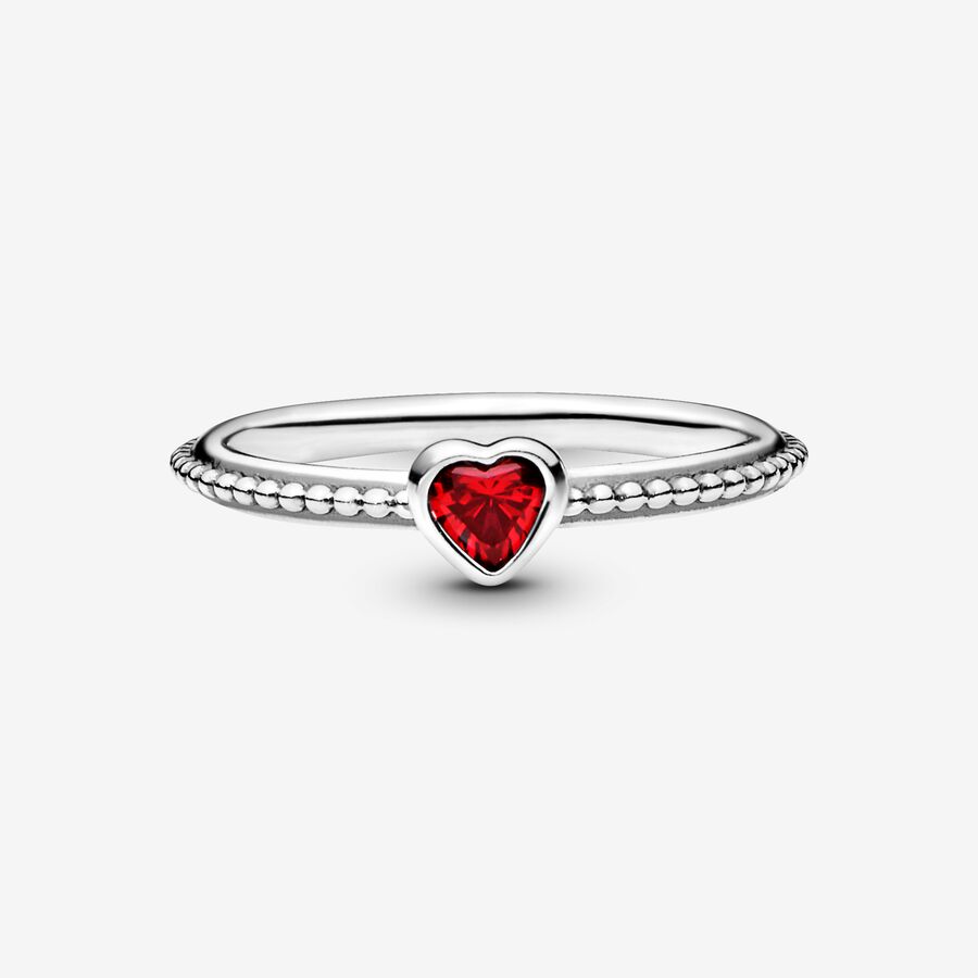 Radiant Red Heart Ring