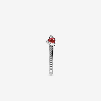 Radiant Red Heart Ring