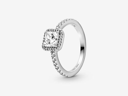 Square Sparkle Halo Ring