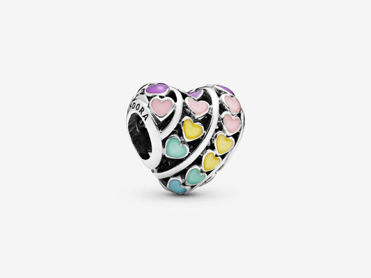 Rainbow Heart Dangle Charm
