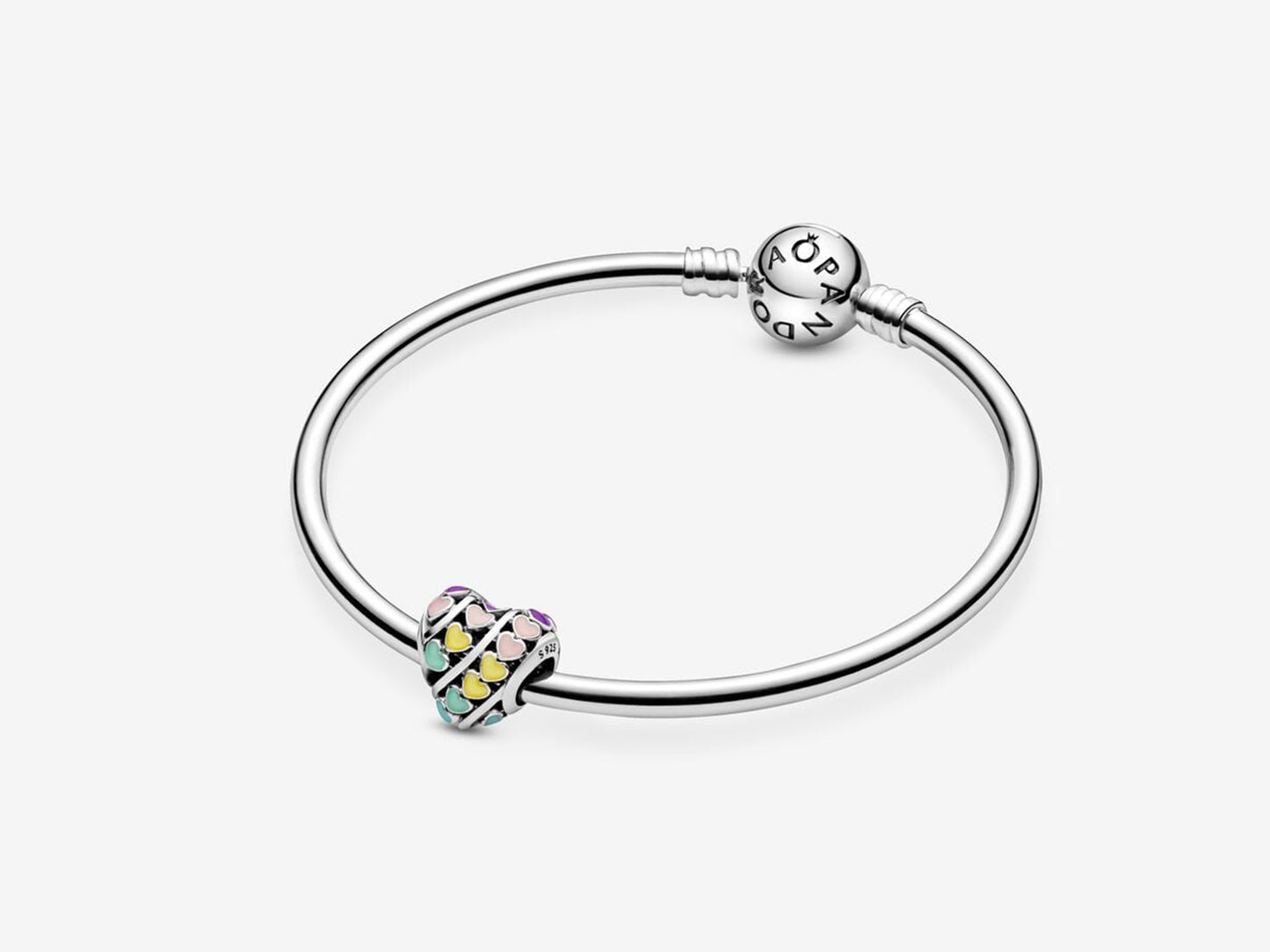 Rainbow Heart Dangle Charm