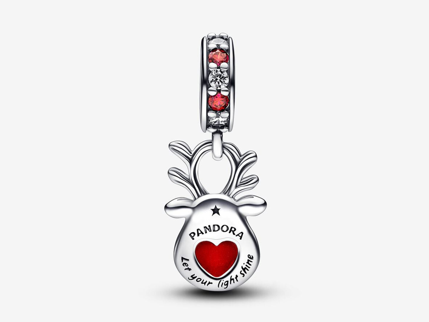 Red Nose Reindeer Murano Dangle Charm