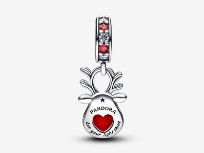Red Nose Reindeer Murano Dangle Charm