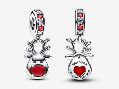 Red Nose Reindeer Murano Dangle Charm