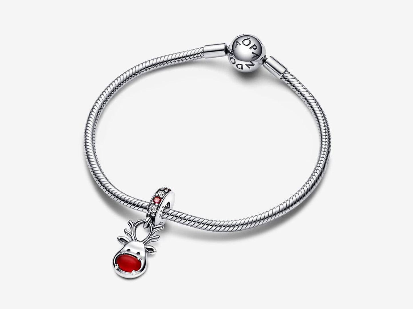 Red Nose Reindeer Murano Dangle Charm