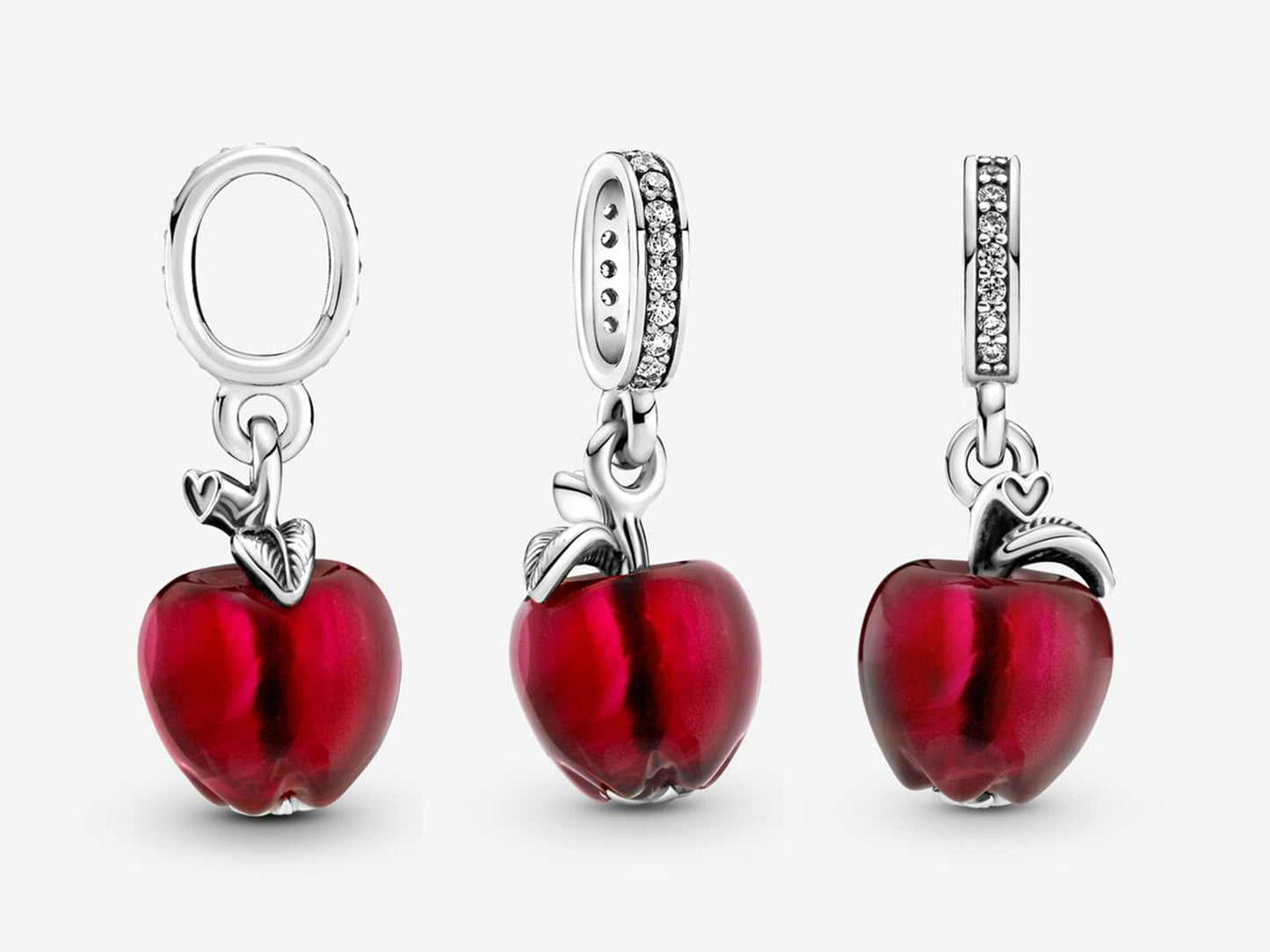 Red Apple Murano Glass Charm