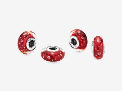 Red Bubble Glass Charm
