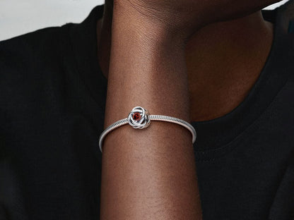 January Red Eternity Circle Charm