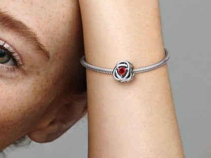 July True Red Eternity Circle Charm