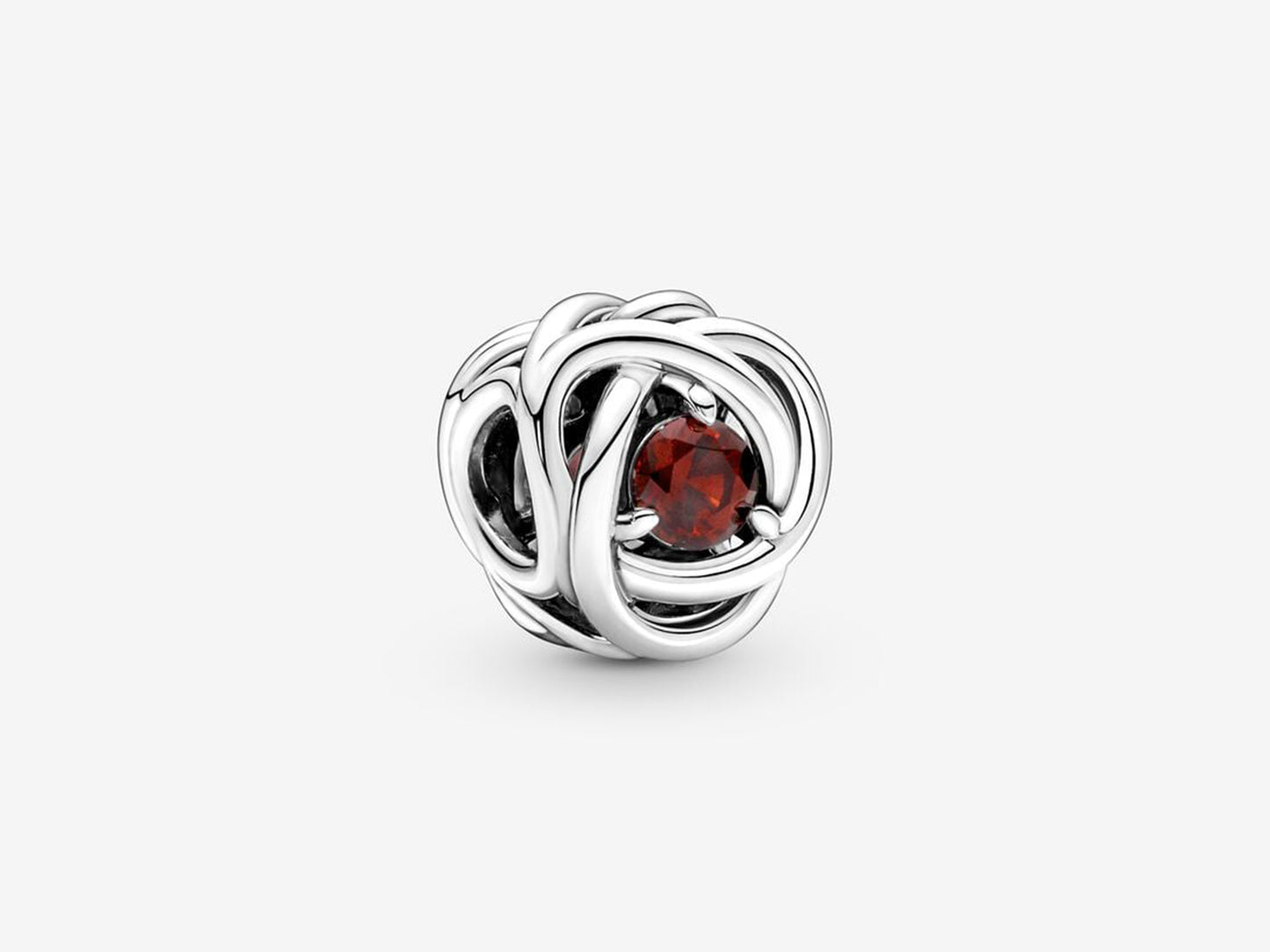 January Red Eternity Circle Charm