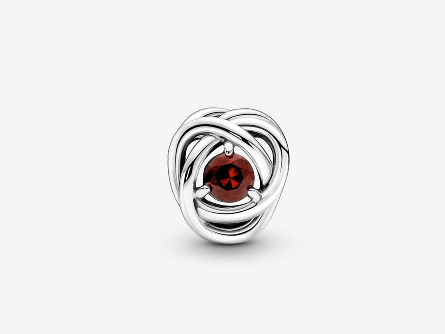 January Red Eternity Circle Charm