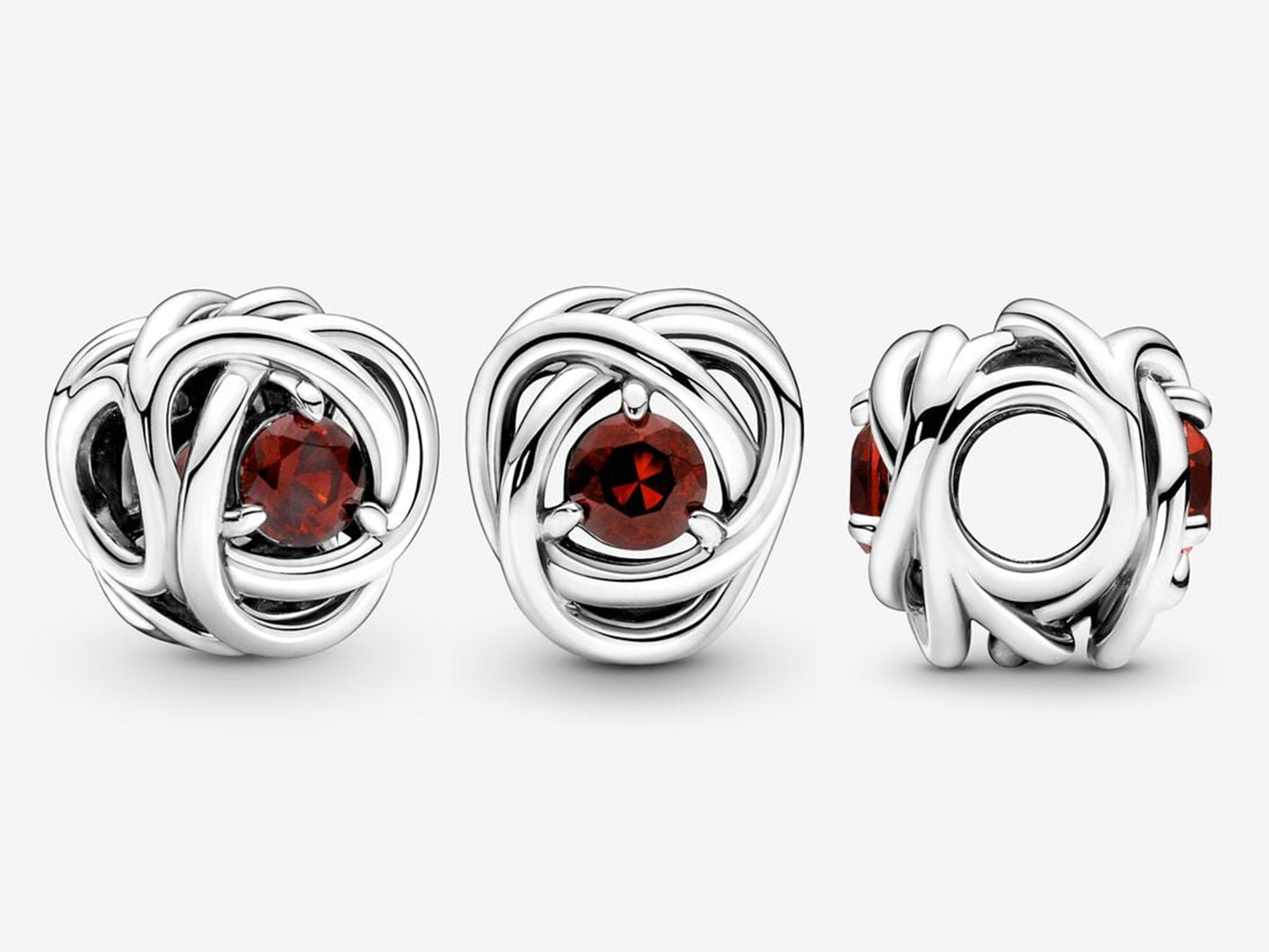 January Red Eternity Circle Charm