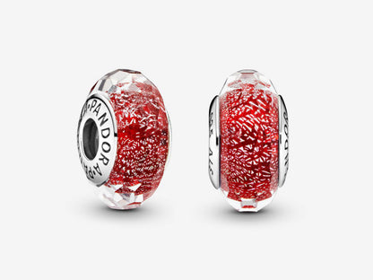 Red Faceted Glass Charm
