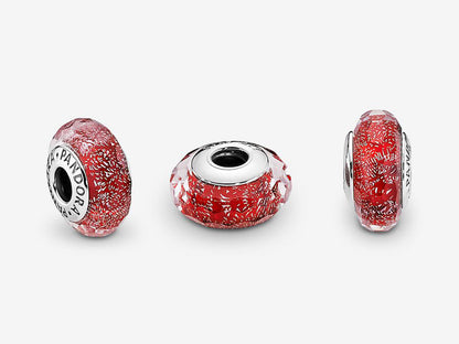 Red Faceted Glass Charm