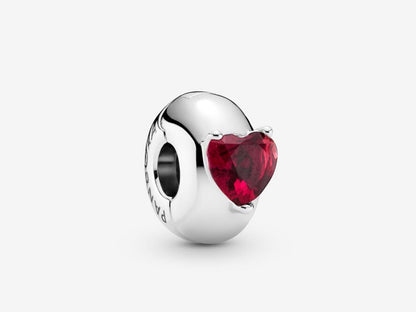 Red Heart Glass Clip Charm
