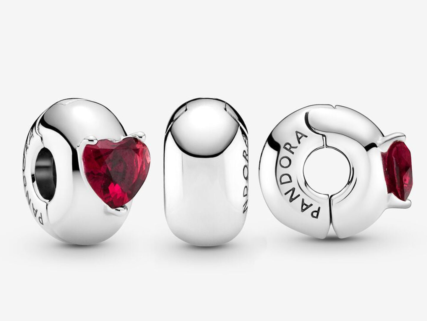 Red Heart Glass Clip Charm