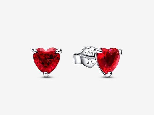 Red Heart Stud Earrings