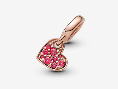Red Inclined Heart Charm