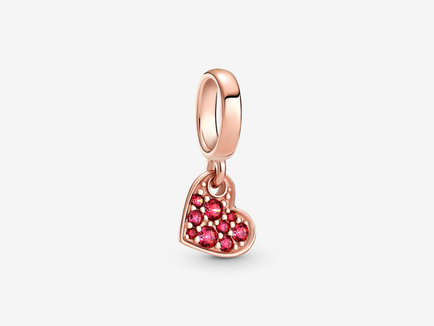 Red Inclined Heart Charm