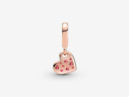 Red Inclined Heart Charm