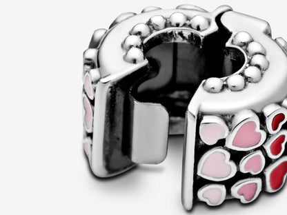 Red Pink Heart Clip Charm