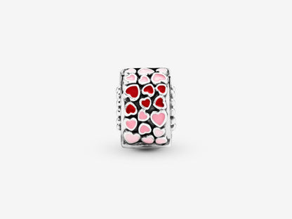Red Pink Heart Clip Charm