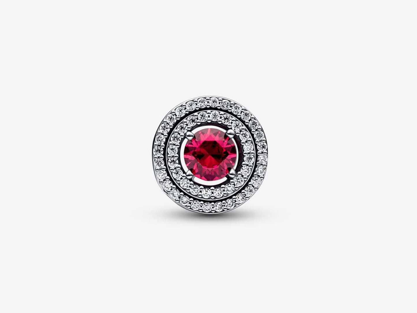 Red Sparkling Leveled Round Charm