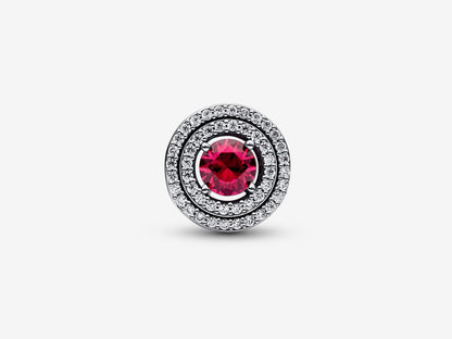Red Sparkling Leveled Round Charm