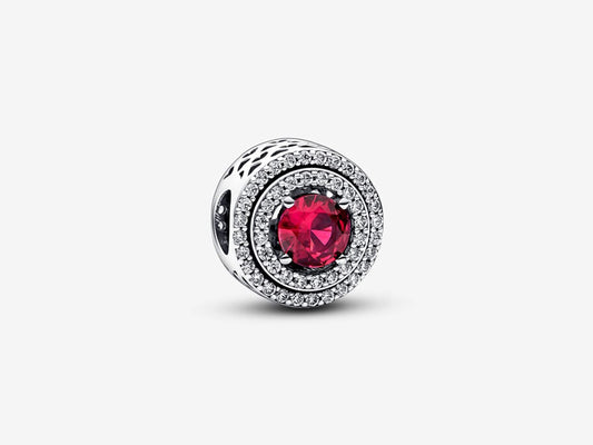 Red Sparkling Leveled Round Charm