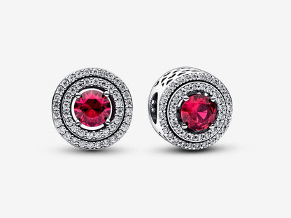Red Sparkling Leveled Round Charm