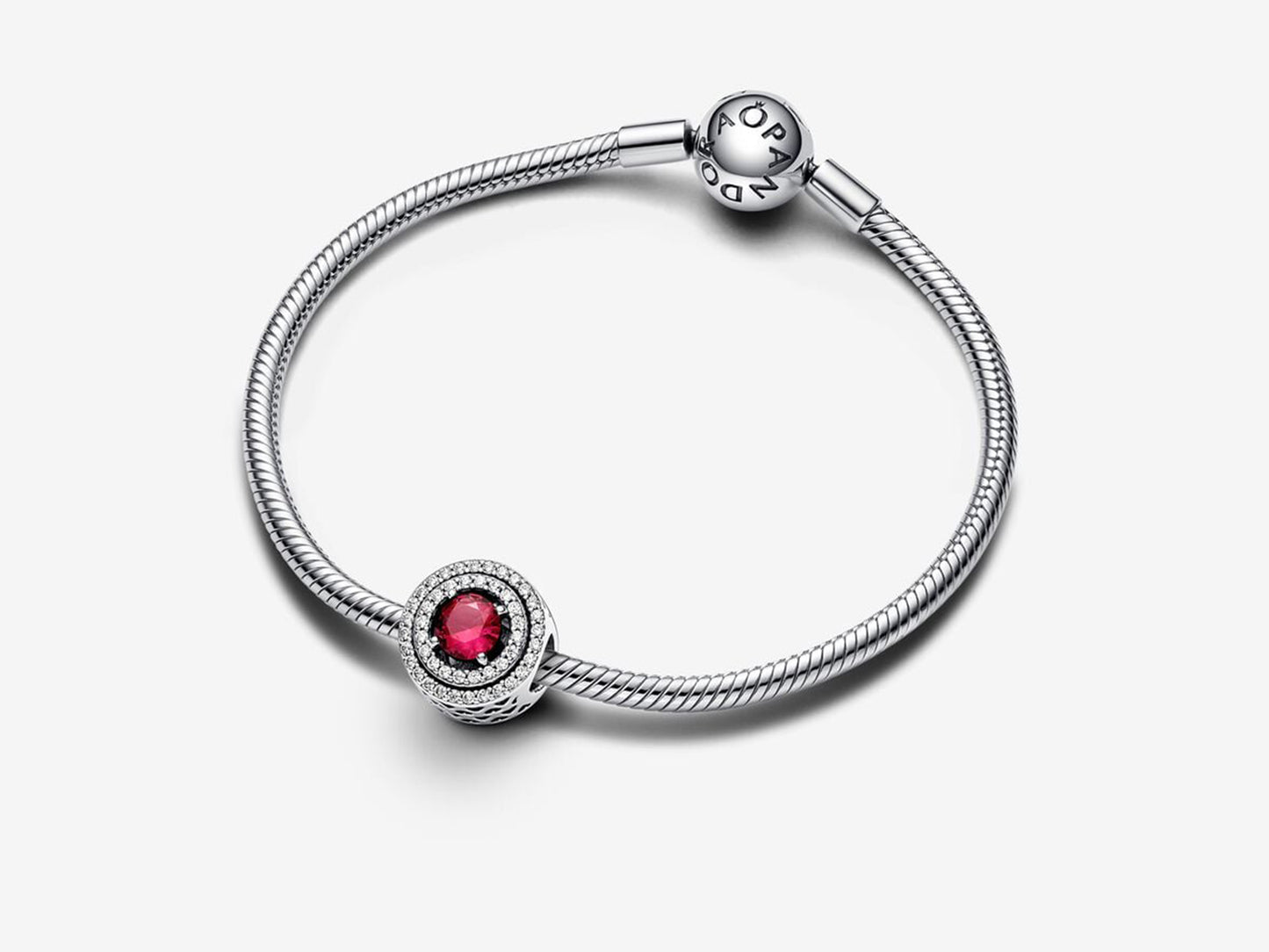 Red Sparkling Leveled Round Charm