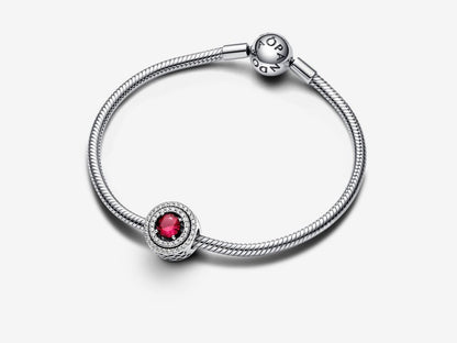 Red Sparkling Leveled Round Charm