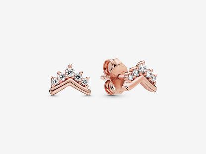 Regal Wishbone Crown Stud Earrings
