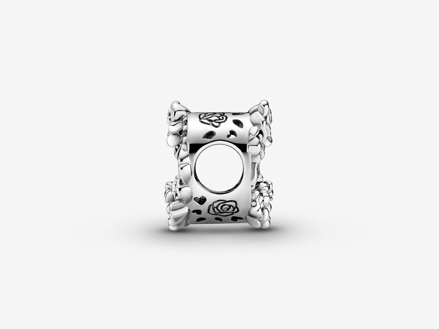 Rose-Adorned Heart Charm