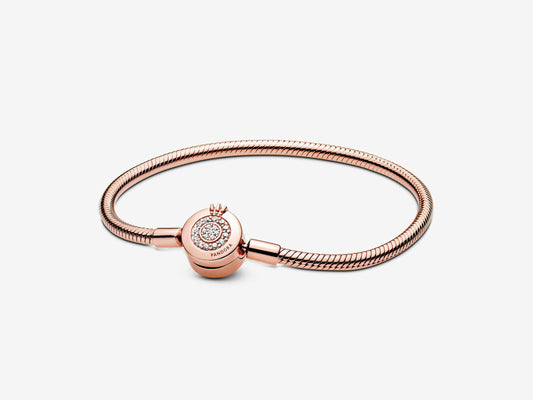 Sparkling Crown O Snake Chain Bracelet