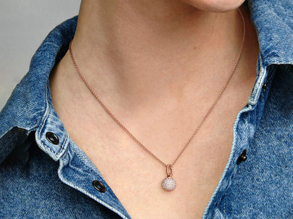 Rose Gold Pavé Ball Pendant