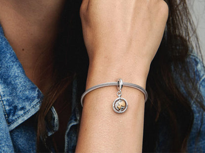 Rotating Earth Globe Charm