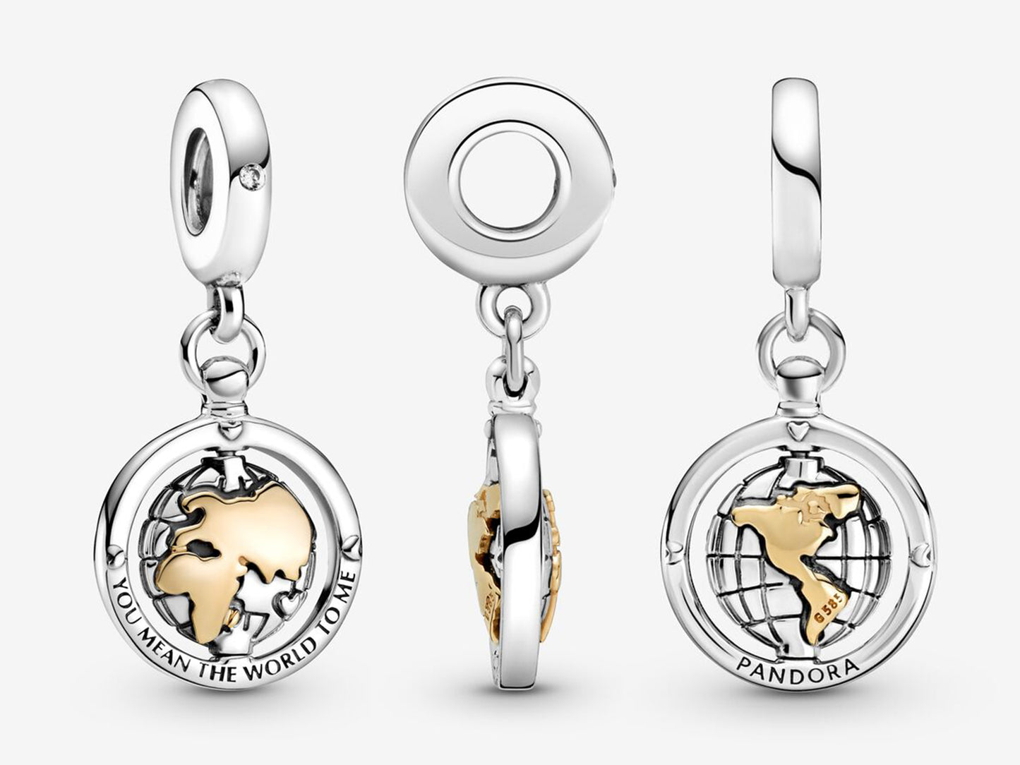 Rotating Earth Globe Charm