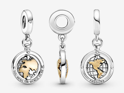 Rotating Earth Globe Charm