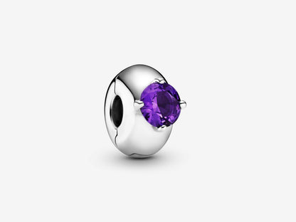 Purple Glass Clip Charm