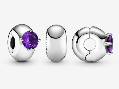 Purple Glass Clip Charm