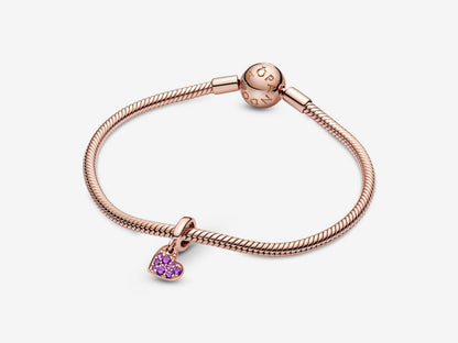 Royal Purple Inclined Heart Charm