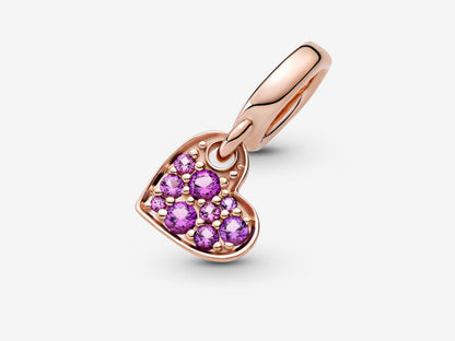Royal Purple Inclined Heart Charm